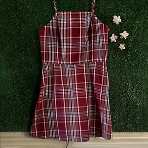 Plaid Red Sleeveless Dress